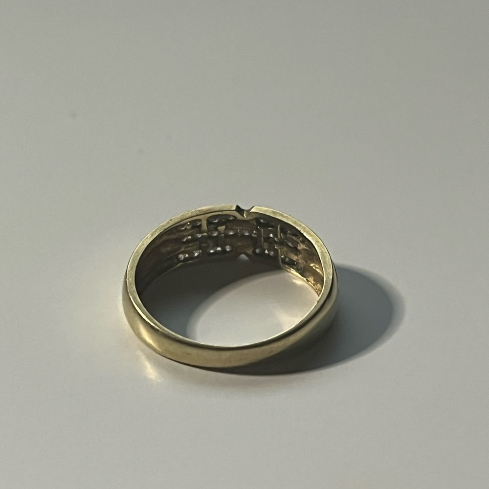 14k 3-Row 3/4 CT Diamond Band Ring - Picture 7 of 11
